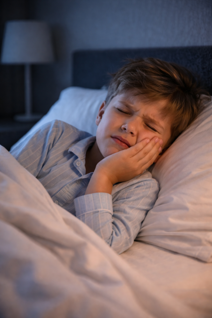 Bruxisme chez l’enfant : douleur à la mâchoire pendant le sommeil