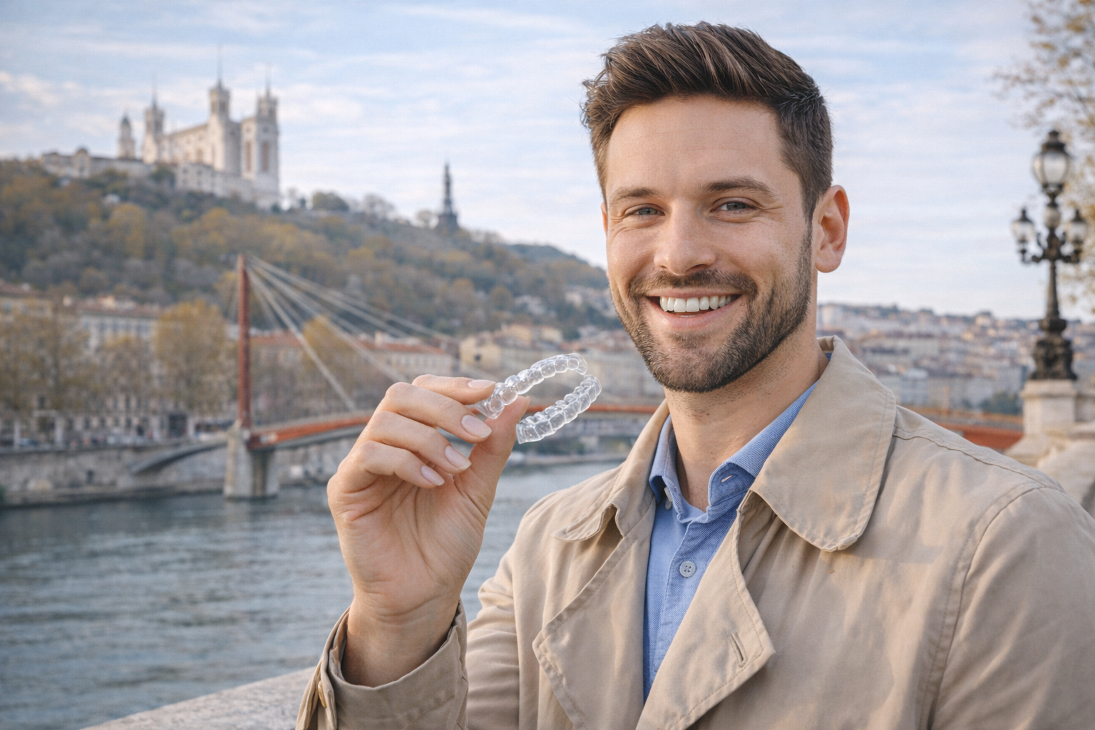 aligneurs invisibles lyon homme sourire gouttiere transparente